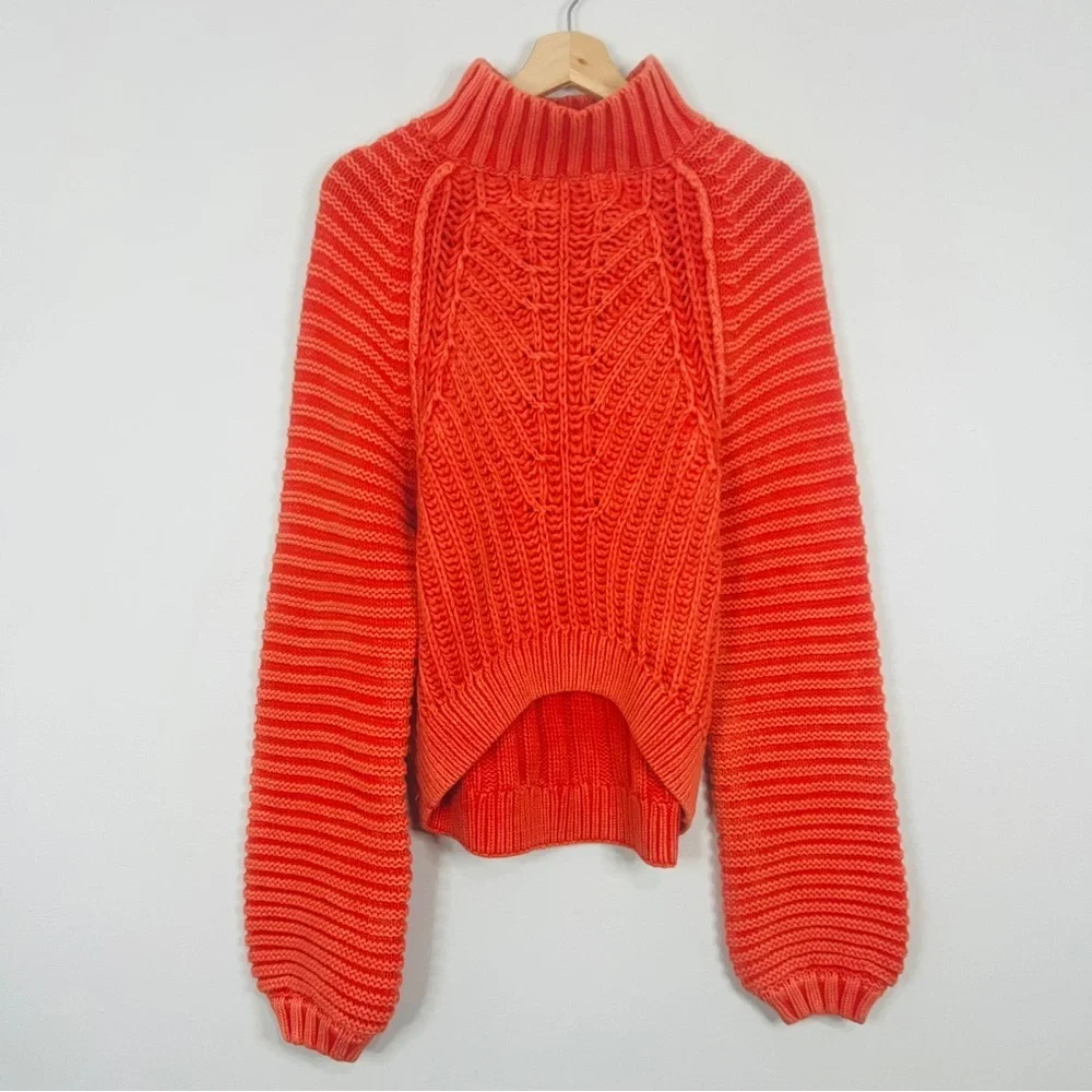 Free People sweetheart pullover Knit Sweater - Red love glare size small